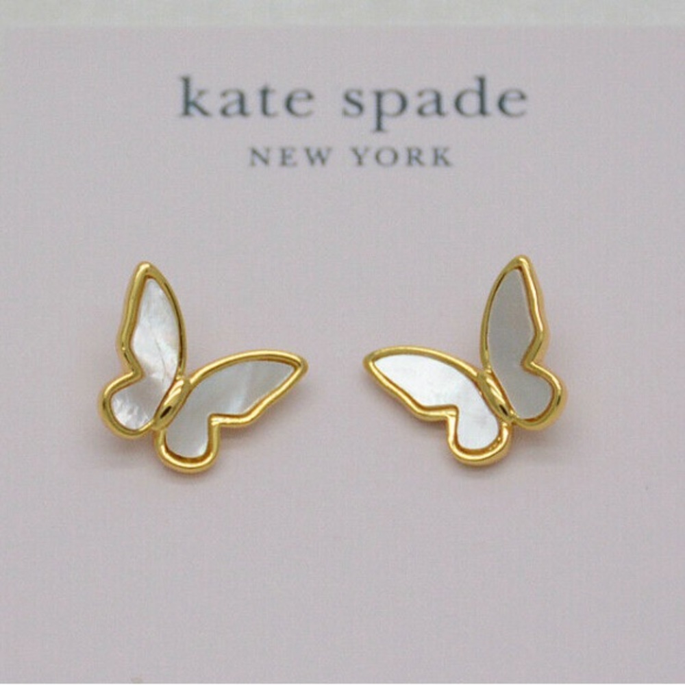 Kate Spade All a Flutter Butterfly Iridescent Pearl Earring Studs